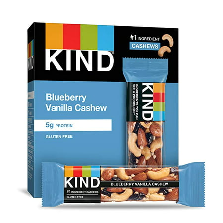 KIND Healthy Snack Bar Blueberry Vanilla Cashew 5g Protein Gluten Free Bars 1.4 OZ 60 Count
