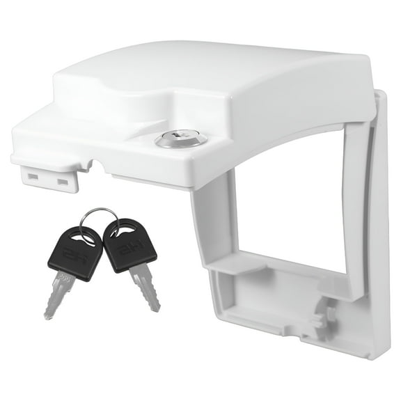 HIBIBUD White Plastic Waterproof Electrical Outlet Cover with Lock for Bathroom Wall Socket Protector for Bedroom and Kitchen Outlet Safety Guard