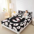 thumbnail image 4 of Homewish Cartoon Monogrammed S Full Size Sheets for Boys, Black White Baseball Print Bed Sheets, Cartoon Theme Sheet Sets, Microfiber Bedroom Decor, 4-Piece, 4 of 7