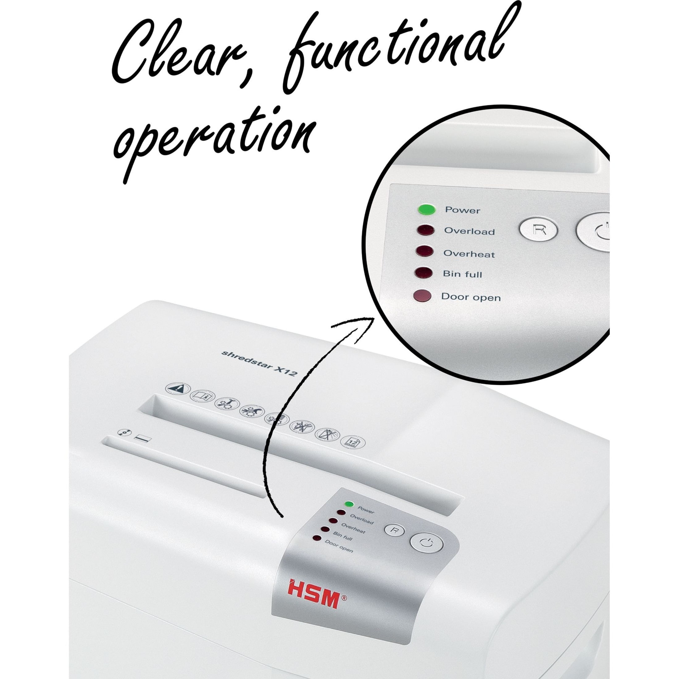HSM, HSM1059, shredstar X12 Cross Cut Shredder, 1 Each, White