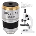 thumbnail image 4 of Microscope Lens, Brass Aluminum Alloy Microscope Objective 100X Professional Easy Carrying RMS Size  for Study, 4 of 7