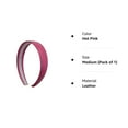 thumbnail image 2 of Hot Pink 1 Inch Wide Leather Like Headband Solid Hair band for Women and Girls, 2 of 2