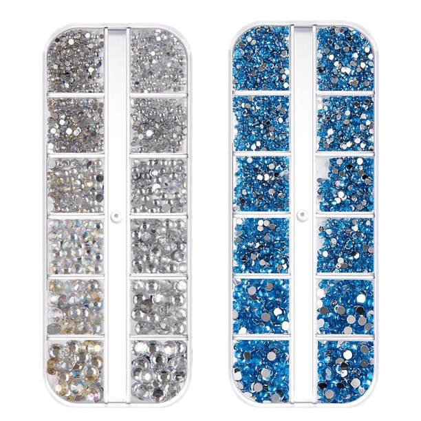 Diamantes de imitación para decoración de uñas, diamantes de imitación de maquillaje con parte trasera plana de color