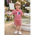 thumbnail image 6 of Cenuakty Toddler Little Baby Boys Patriotic Outfits  6M 12M 18M 24M 2T 3T 4T Ice Cream Embroidery Striped Short Sleeves T-Shirt and Shorts Set for 2 Piece Clothes, 6 of 9