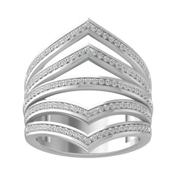 ARAIYA FINE JEWELRY 14K White Gold Diamond Wedding Band Ring (1/2 cttw, I-J Color, I2-I3 Clarity) Size 5
