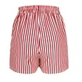 thumbnail image 3 of DeHolifer Women Shorts Striped Printed Drawstring Elastic Waisted Straight Leg Shorts with Pockets Red L, 3 of 6