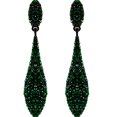 thumbnail image 1 of 1 Pair Wedding Earring For Women Rhinestone Dangle Bridal 7.8x0.6In, 1 of 9