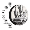 thumbnail image 4 of Susaid Vintage Cactus Pickup Print Tire Covers,Waterproof Anti-UV Snow Sun Rain Tire Covers for RV,Truck, SUV, Trailer, Camper-16 inch, 4 of 6