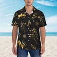 thumbnail image 2 of Disketp Hawaiian Shirts For Men,Christmas Gold Deers1 Print Mens Casual Short Sleeve Button Down Shirts Beach Shirt, 2 of 7