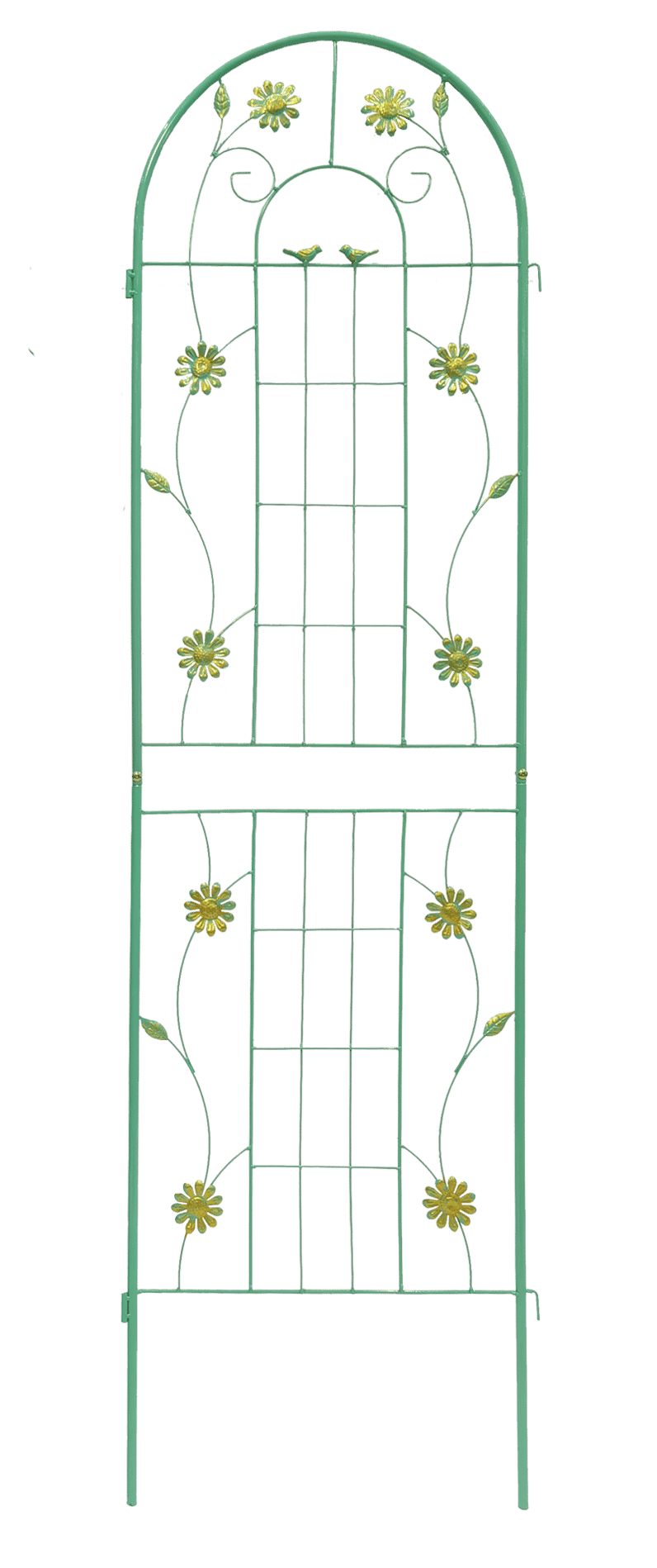 2-Pack Metal Garden Trellis, Rust-Resistant Plant Support for Climbing Vines & Flowers, Green