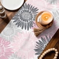 thumbnail image 3 of Pink Grey Sunflowers Table Runner 70 Inches, Boho Rustic Floral Vintage Blossom Bed Runner Dresser Scarves Tabletop for Indoor Outdoor Parties/Ceremony/Banquet, 13" x 70", 3 of 9
