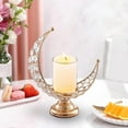 thumbnail image 6 of Candle Holder Moon Shape Candlestick Holder Tabletop Centerpieces Wedding Table Decoration Metal Home Decoration Tealight Holder Candelabra Golden, 6 of 8
