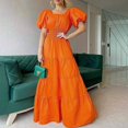 thumbnail image 1 of Vintage Puff Sleeve Women Party Maxi Dress Elegant Striped Office Lady Long Dresses Fashion Turn-down Collar Button Shirt DressL Gao Jinjia LED, 1 of 2