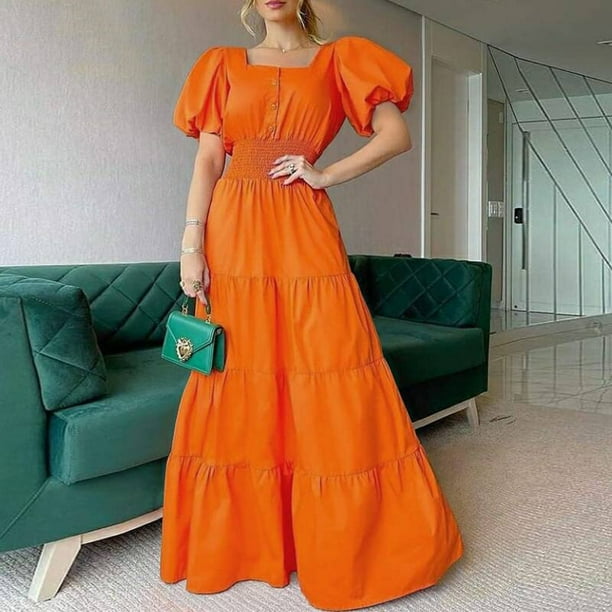 Vintage Puff Sleeve Women Party Maxi Dress Elegant Striped Office Lady Long Dresses Fashion Turn-down Collar Button Shirt DressXXXL Gao Jinjia LED