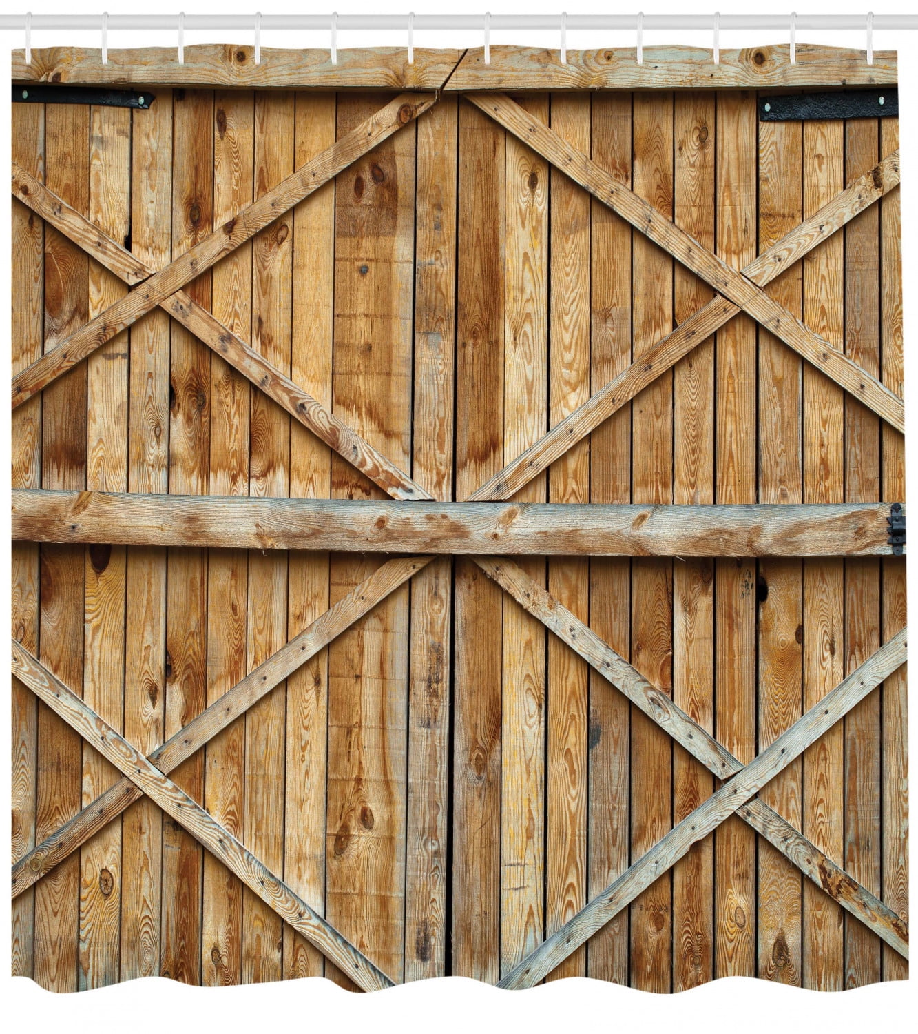 Rustic Shower Curtain, Traditional Wooden Timber Door with ...