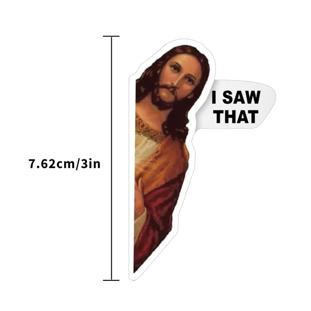 Jesus Face Religious Funny Vinyl Decal Sticker Car Window laptop tablet 7" 