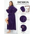 thumbnail image 6 of AMITOFO Long Robes for Women, Soft Fluffy Fleece Bath Robe with Front Pocket, Winter Warm Plush Lapel Women's Robes, Adjustable Belt, 6 of 8