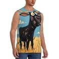 thumbnail image 2 of Balery Whimsical Cartoon Cow Camisetas sin mangas para hombre, absorbe la humedad y protege contra el mal olor.-Small, 2 of 7