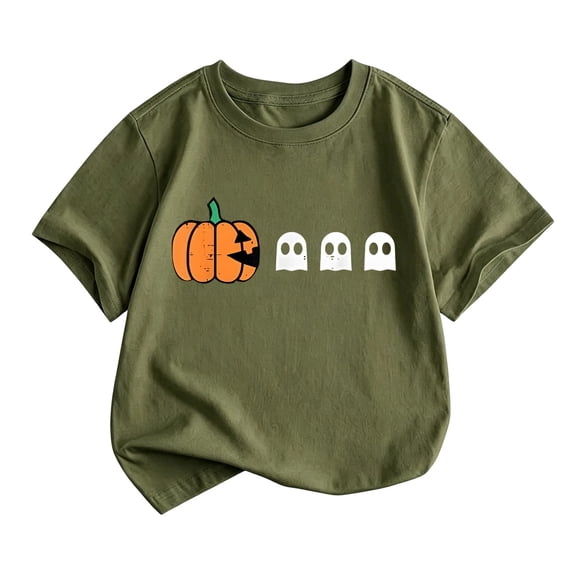 Ruiwill Toddler Halloween Shirt Boy Size 2-3 Years Fall Cute Short Sleeve Halloween T Shirts Boys Cute Pumpkin Print Kids Tops