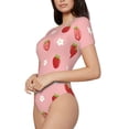 thumbnail image 2 of Haiem Strawberries Women's Crew Neck Short Sleeve Bodysuit Tops Stretchy Slim Basic-Medium, 2 of 9