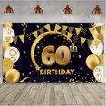 thumbnail image 3 of Cartel con el logotipo en ultra negro y dorado para decoración de fiestas de cumpleaños, pancarta de fondo para fotomatón de aniversario, 3 of 5
