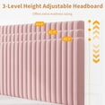 thumbnail image 2 of Twin Size Bed Frame, Upholstered Platform Bed Frame with Vertical Channel Tufted Adjustable Headboard, Strong Wooden Slats Support, 2 of 6