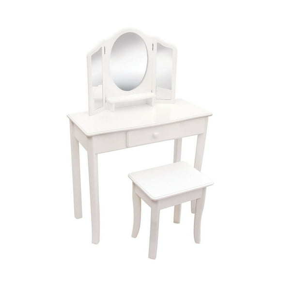 Guidecraft Coiffeuse classique avec tabouret, blanc