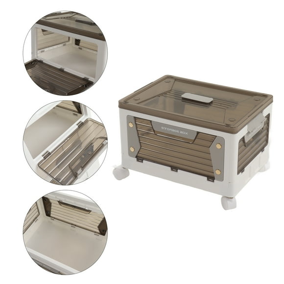 Storage Bins With Lids, Folding Storage Containers Organizer With Wheels Stackable Storage Boxes For Bedroom Living Room Kitchen Study Office