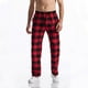 thumbnail image 1 of Pantalones largos para hombre, informales, de moda, con cintura elástica, de tela a cuadros, largos, rectos y elásticos, de poliéster., 1 of 6