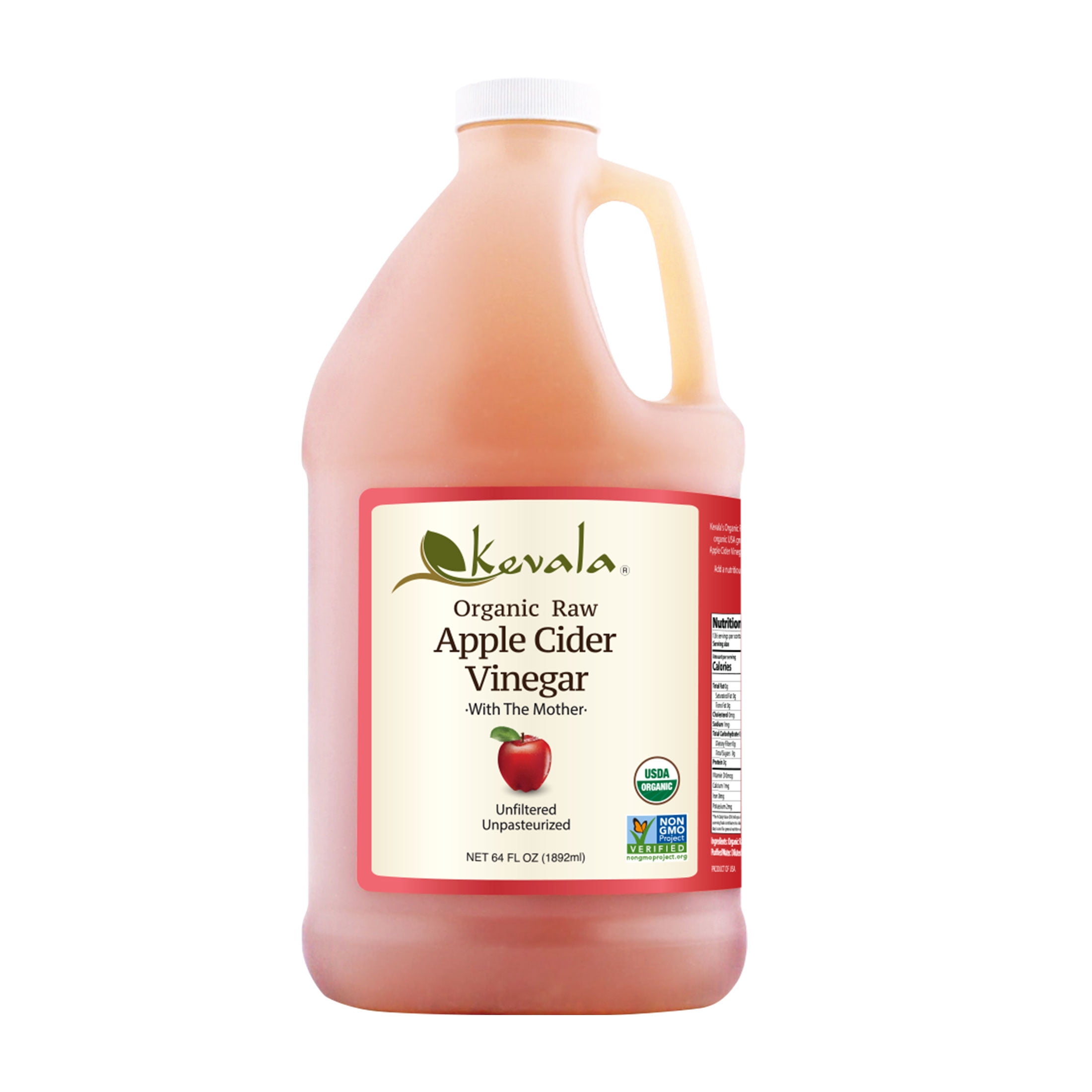 Kevala Organic Raw Apple Cider Vinegar, 64 Fl Oz