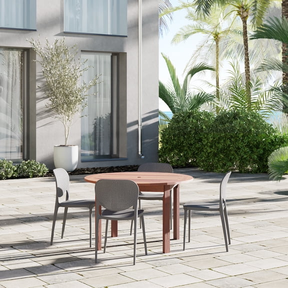 Amazonia Goodison 5- Piece Eucalyptus Wood Outdoor Dining Set Gray