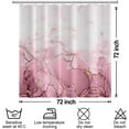 thumbnail image 6 of Pink Shower Curtain, Abstract Marble Shower Curtain for Bathroom Waterproof Fabric Shower Curtain Set with Hooks-72"W x 72"L (Pack of 1), 6 of 7