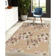 thumbnail image 4 of Floral Decorative Rug, Watercolor Shabby Form Nature Petals in Soft Tones Picture, Quality Carpet for Bedroom Dorm and Living Room, 6 Sizes, Pale Camel, by Ambesonne, 4 of 4