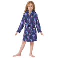 thumbnail image 6 of FORMRS Kids Bathrobe Unisex Hooded Robe Toddler Pajamas Sleepwear, Size 10-12T, Dark Blue Jellyfish Pattern, 6 of 7