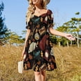 thumbnail image 4 of Vestido de manga corta con estampado "Más allá del muro del jardín", vestidos de fiesta para mujer, vestido de fiesta largo, vestido de verano para mujer, 4 of 7