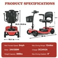 thumbnail image 4 of 4 Wheels Mobility Scooters for Seniors, with Adjustable Wheelchair RampElectric, with Features a Powerful 300W Motor, 300LBS, Making it Suitable for Adults and Seniors,Red, 4 of 8