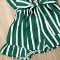 thumbnail image 4 of Canrulo Toddler Kids Baby Girls Clothes Strap Stripe Romper Jumpsuit Summer Outfits Sunsuit Green 4-5 Years, 4 of 6