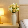 thumbnail image 2 of AZXY Artificial Yellow Mini Roses, Fake Flowers with Fabric Petals & Plastic Stems for Wedding Decor, Living Room Centerpieces, Home & Party Arrangements, 2 of 7