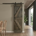 thumbnail image 5 of Coast Sequoia Inc Coast Sequoia 24in x 84in K Series Pine Wood Sliding Barn Door With Hardware Kit Smoky Gray, 5 of 5