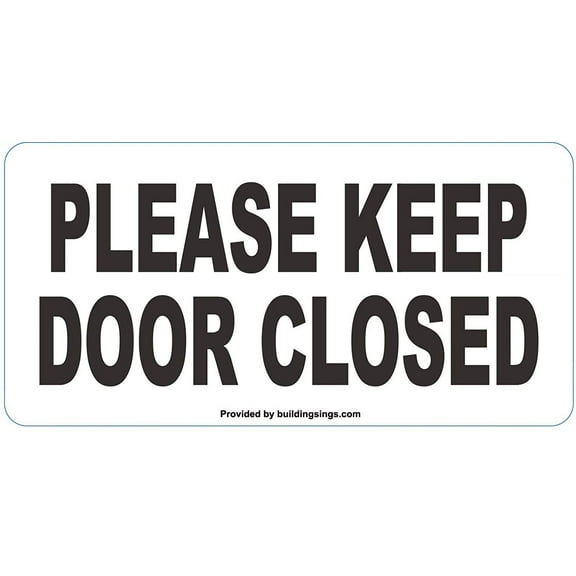 2 Pack-Please Keep Door Closed Sign Color White -Sign with Double Side Tape (Aluminium,2.5x5) (ref-2201)