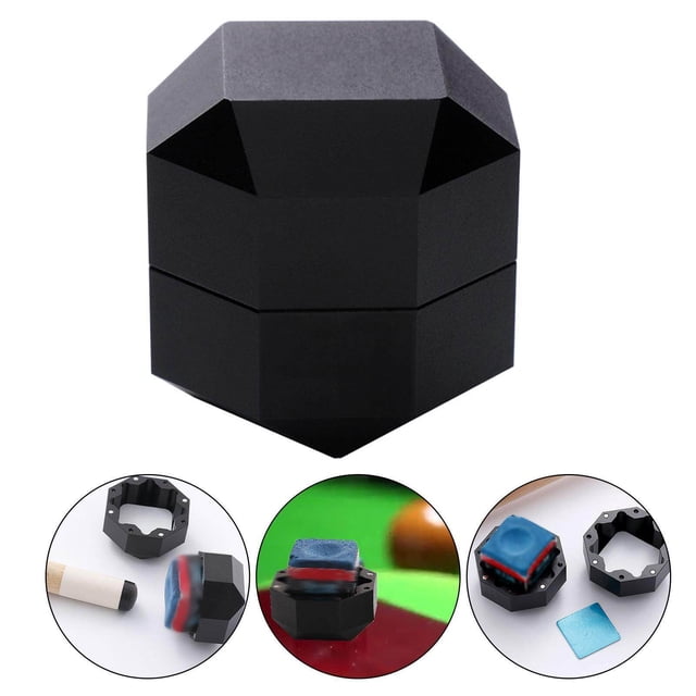 Pool Cue Chalk Holder Box Organizer Cup Billiards Tool Billiards Shaft Stick Accessory Container black
