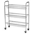 thumbnail image 3 of Household Essentials 5133-1 Slim Line 3-Tier Metal Storage Cart | Laundry Room Rolling Organizer | Silver, 3 of 4