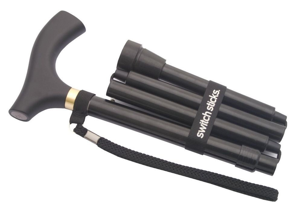 Switch Sticks Folding Walking Stick, Black