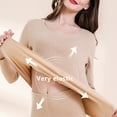 thumbnail image 6 of Women’s Thermal Long Johns Sets Fleece Lined 2 Pcs Underwear Top & Bottom Pajama Set Double side wearable - Milk skin color, 6 of 6