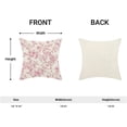 thumbnail image 3 of Vintage Pink Pillow Covers 18x18 Set of 2 Chinoiserie Floral Throw Pillows Pink Flower Pillowcase Linen Outdoor Decorative Cushion Covers for Bed Sofa Couch, 3 of 6