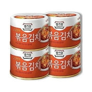 JONGGA Stir-Fried Can Kimchi (Pack of 4), Shelf Stable Canned Kimchi, Spicy Korean Authentic Fermented Pickled Cabbage, Perfect with Ramen, Noodles and Rice