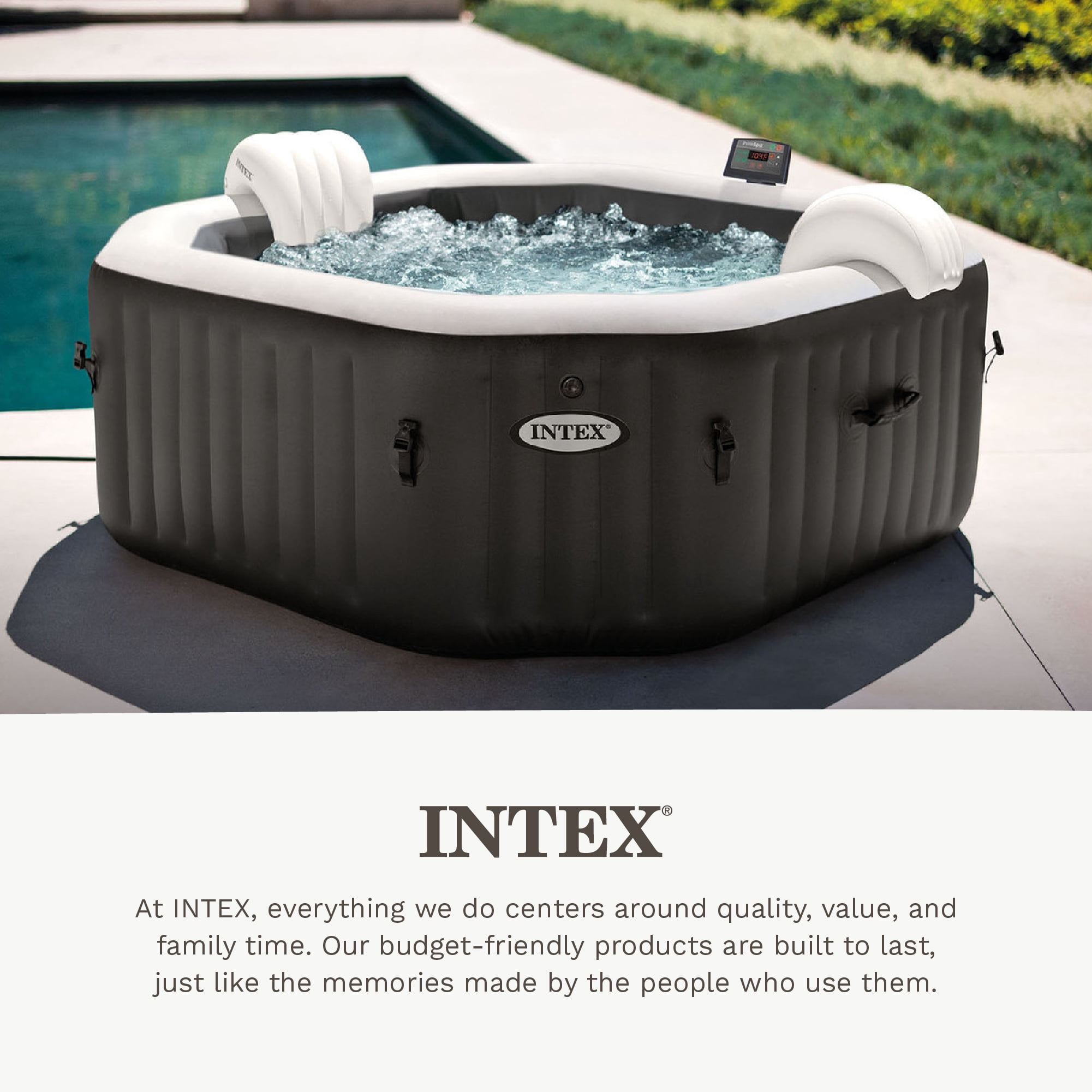 Intex 28520E Tablet Mobile Phone Spa Tray Accessory with LED Light Strip, White