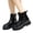Black, variant on Women's Fashion Zipper Rain Boots Waterproof Platform Rubber Work Chelsea Ankle Booties