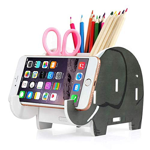 Cute Elephant Pencil Pen Holder Organizer Pretty Tidy Desk Office Stand Phone . 