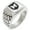 Silver, variant on Stainless Steel Butterfly Free Spirit Coat of Arms Shield Geometric Pattern Step-Down Biker Style Polished Ring